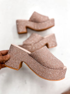 Terry Pink Glitter Platform