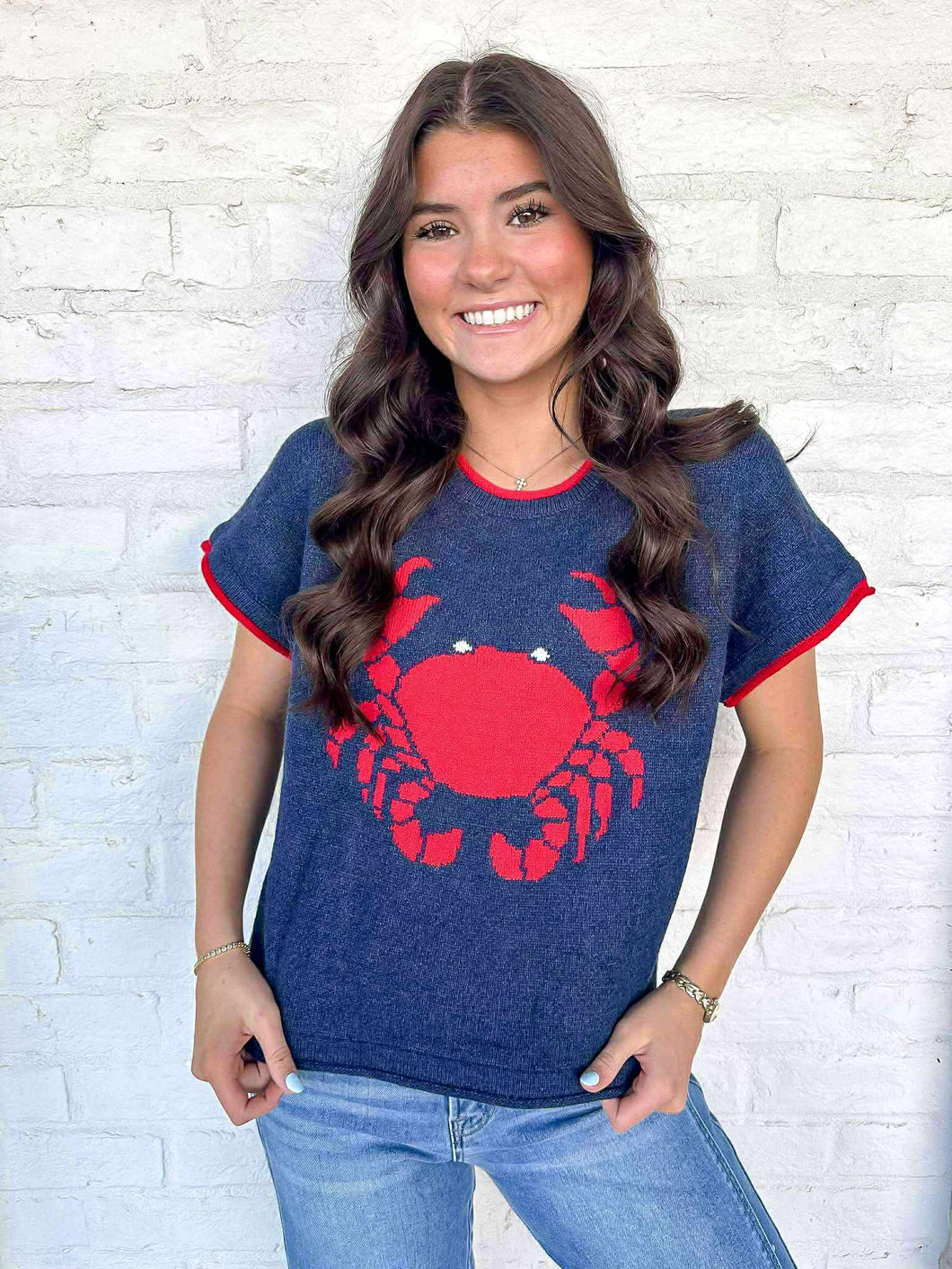 Crabby Mood Navy Top