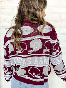 Queen Of Sparkles Texas A&M Vintage Football Sweater