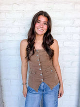 Load image into Gallery viewer, The Main Brown Denim Top