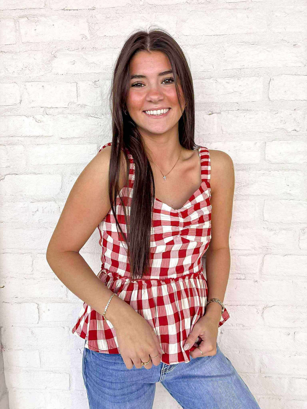 Real Good Time Red & White Top