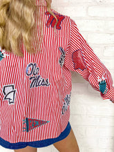 Load image into Gallery viewer, Queen Of Sparkles Ole Miss Mini Icon Stripe Button Down