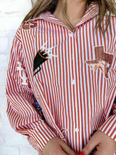 Load image into Gallery viewer, Queen Of Sparkles Texas Mini Icon Striped Button Down