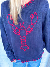 Load image into Gallery viewer, Lobster Love Navy Sweater