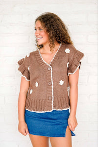Falling Behind Brown Cardigan