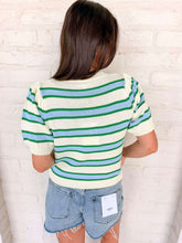 Load image into Gallery viewer, Reaching Out Cream Green Top