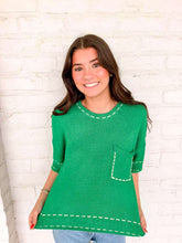 Load image into Gallery viewer, Stitch Your Way Green Top