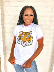 Queen Of Tiger Head Rhinestone Top