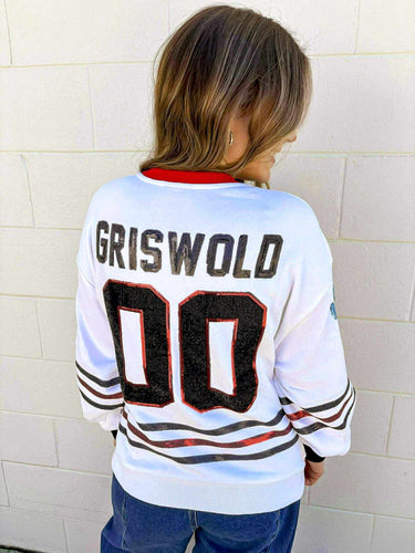 RESTOCKED Queen Of Sparkles White Clark Griswold Jersey Sweatshirt