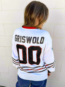 Queen Of Sparkles White Clark Griswold Jersey Sweatshirt