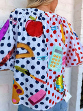 Load image into Gallery viewer, Queen Of Sparkles Color-block Polka Dot Teacher Icon Top