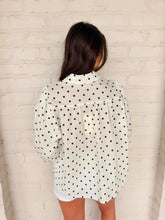 Load image into Gallery viewer, Change The World Polka Dot Navy Top