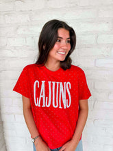 Load image into Gallery viewer, Jordan Amanda Red Rhinestone Cajuns Top