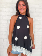 Load image into Gallery viewer, Look At Me Black Polka Dot Top