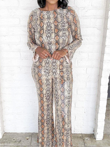 Normal Days From Now SEQUIN Brown Top