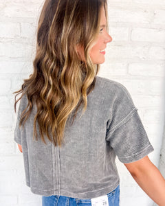 Wanting To Stay Charcoal Top