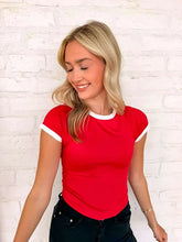 Load image into Gallery viewer, Favorite Tee Dark Red &amp; White