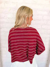 Load image into Gallery viewer, Light Up The Sky Burgundy Stripe Top