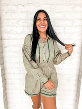 Load image into Gallery viewer, Office Hours Romper Teal/Green