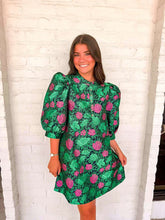 Load image into Gallery viewer, Spring Meadow Floral Navy Jacquard Dress