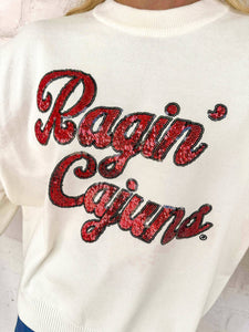 Queen Of Sparkles ULL Feathered Sleeve Sweater