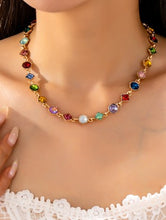 Load image into Gallery viewer, Multi Mixed Shape Crystal Neckalce