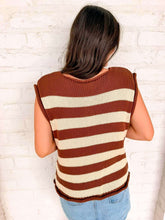 Load image into Gallery viewer, Here We Go Brown Stripe Top
