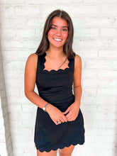 Load image into Gallery viewer, Easily My Favorite Black Scallop Dress