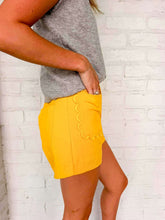 Load image into Gallery viewer, The Colette Scallop Yellow Shorts