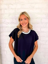 Load image into Gallery viewer, Smooth Going Black Shirt Sleeve Top