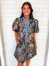 Load image into Gallery viewer, Small Talk Black Jacquard Dress