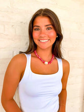 Load image into Gallery viewer, Pearl Pink Pendant Resin Beaded Necklace