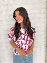 Load image into Gallery viewer, Jordan Amanda White Cajuns Top