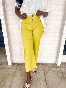 Give Me A Minute Lime Pants