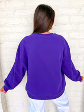 Load image into Gallery viewer, Queen Of Sparkles Purple &amp; Black Sequin Flower Cat Sweatshirt