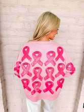 Load image into Gallery viewer, Queen Of Sparkles Pink Breast Cancer Ribbon Cardigan