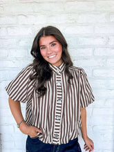 Load image into Gallery viewer, The Harper Brown Ecru Top