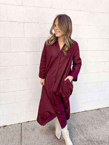Fall Frenzy Merlot Dress