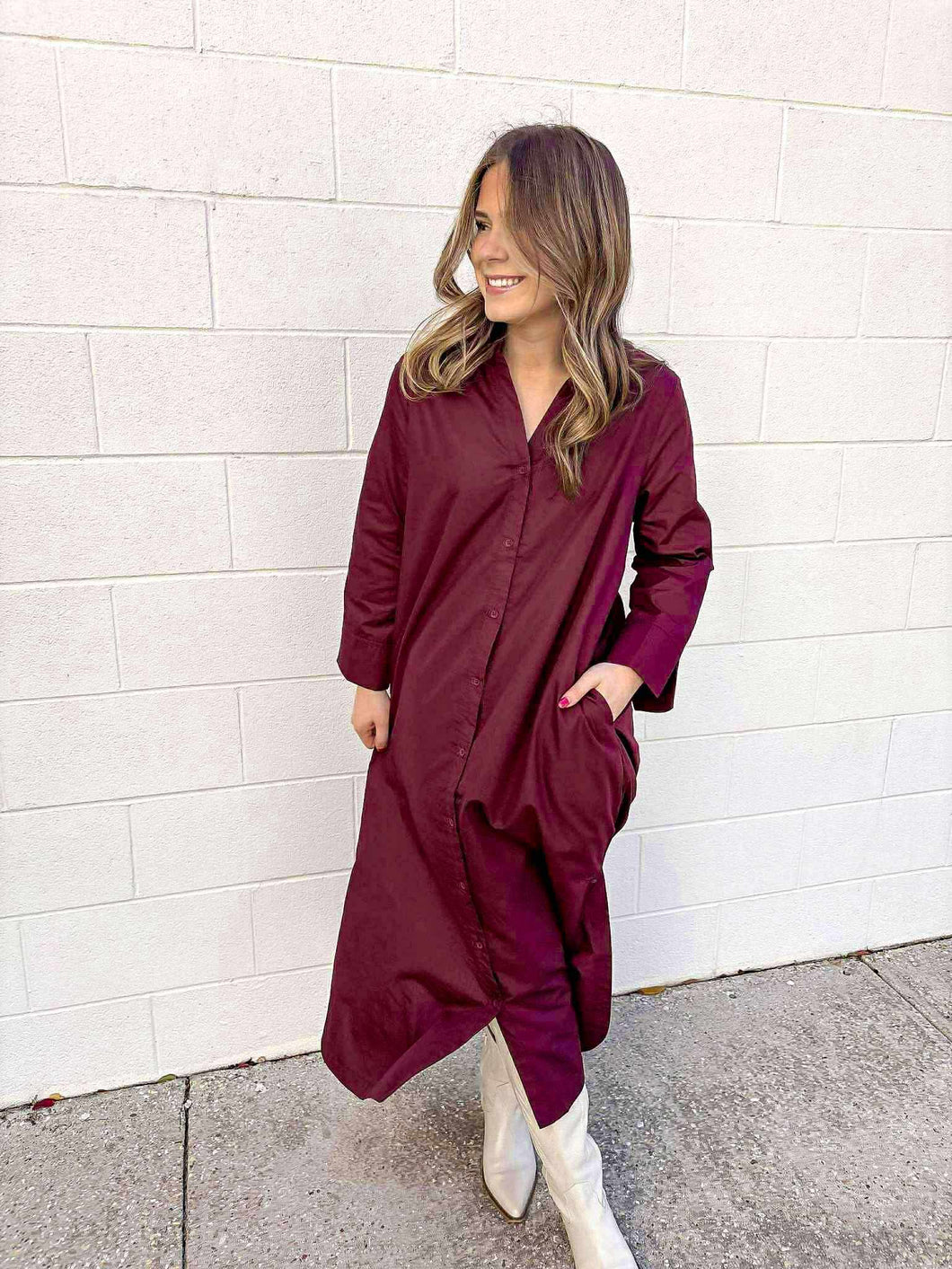 Fall Frenzy Merlot Dress