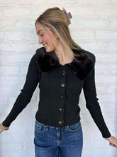 Load image into Gallery viewer, Meet My New Friend Black Fur Top