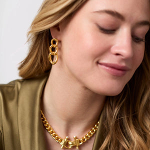 Gold chain-link earrings, gold earrings, chain-link earrings, julie vos earrings 