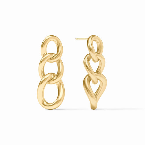 Gold chain-link earrings, gold earrings, chain-link earrings, julie vos earrings 