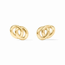 Load image into Gallery viewer, julie vos gold-link earring, gold stud earrings, gold studs
