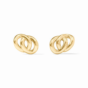 julie vos gold-link earring, gold stud earrings, gold studs