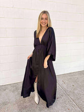 Load image into Gallery viewer, Date Night Black Kimono Maxi Dress
