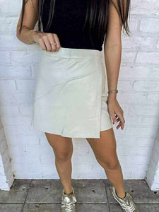 Lover Lost Cream Leather Skort