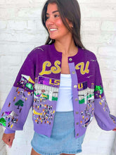 Load image into Gallery viewer, Quern Of Sparkles LSU Stadium Tailgate Button Up Cardigan