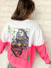 Load image into Gallery viewer, Queen Of Sparkles Colorblock QOS Logo Sweatshirt