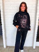 Load image into Gallery viewer, Queen Of Sparkles Black Rainbow Jeweled Sweat Pant