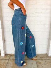 Load image into Gallery viewer, Queen Of Sparkles Denim Sequin Flower Jeans